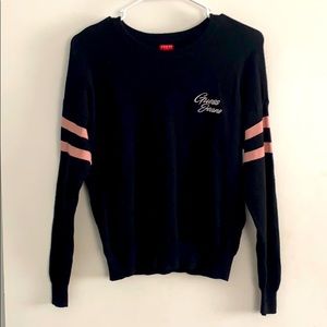 Super soft black and pink GUESS sweater. XS.